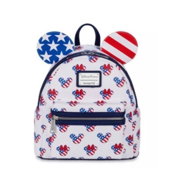 Loungefly Handbags - Loungefly Mickey and Minnie Mouse Americana Mini Backpack